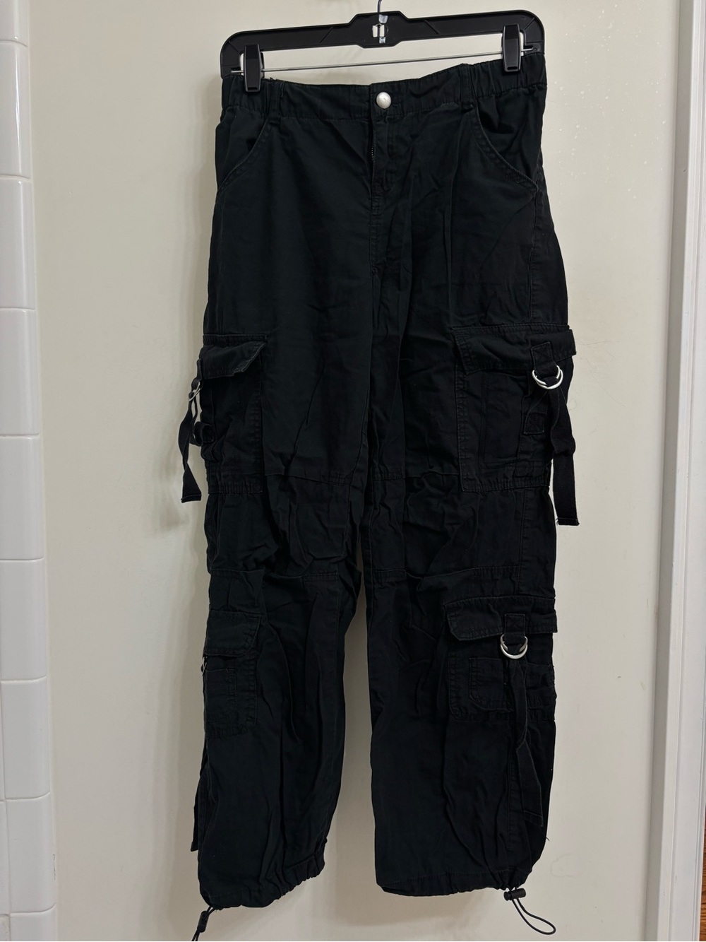 PacSun Black Cargo Utility Pants with D-Ring Details